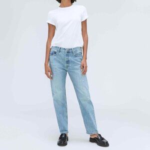 Everlane The Relaxed Straight Jean Long Rigid Denim Light Wash NWT